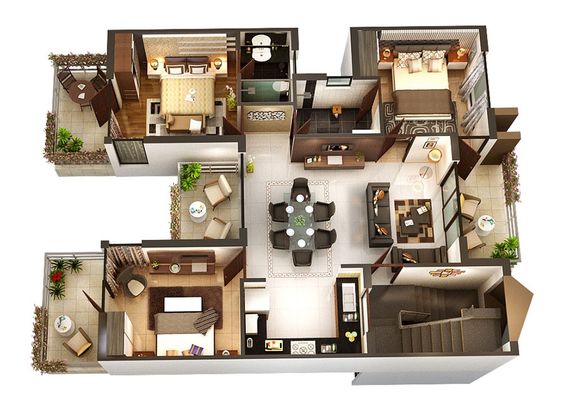 Layout Rumah 3 Kamar 4