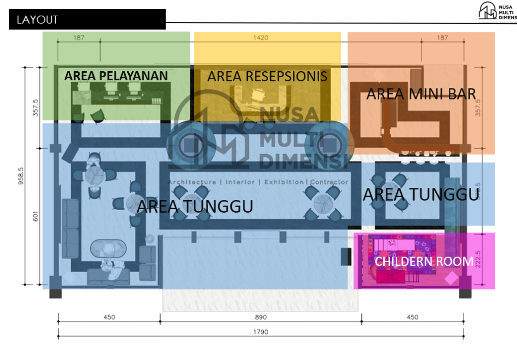 Desain interior kantor nyaman dan profesional dengan layout modern